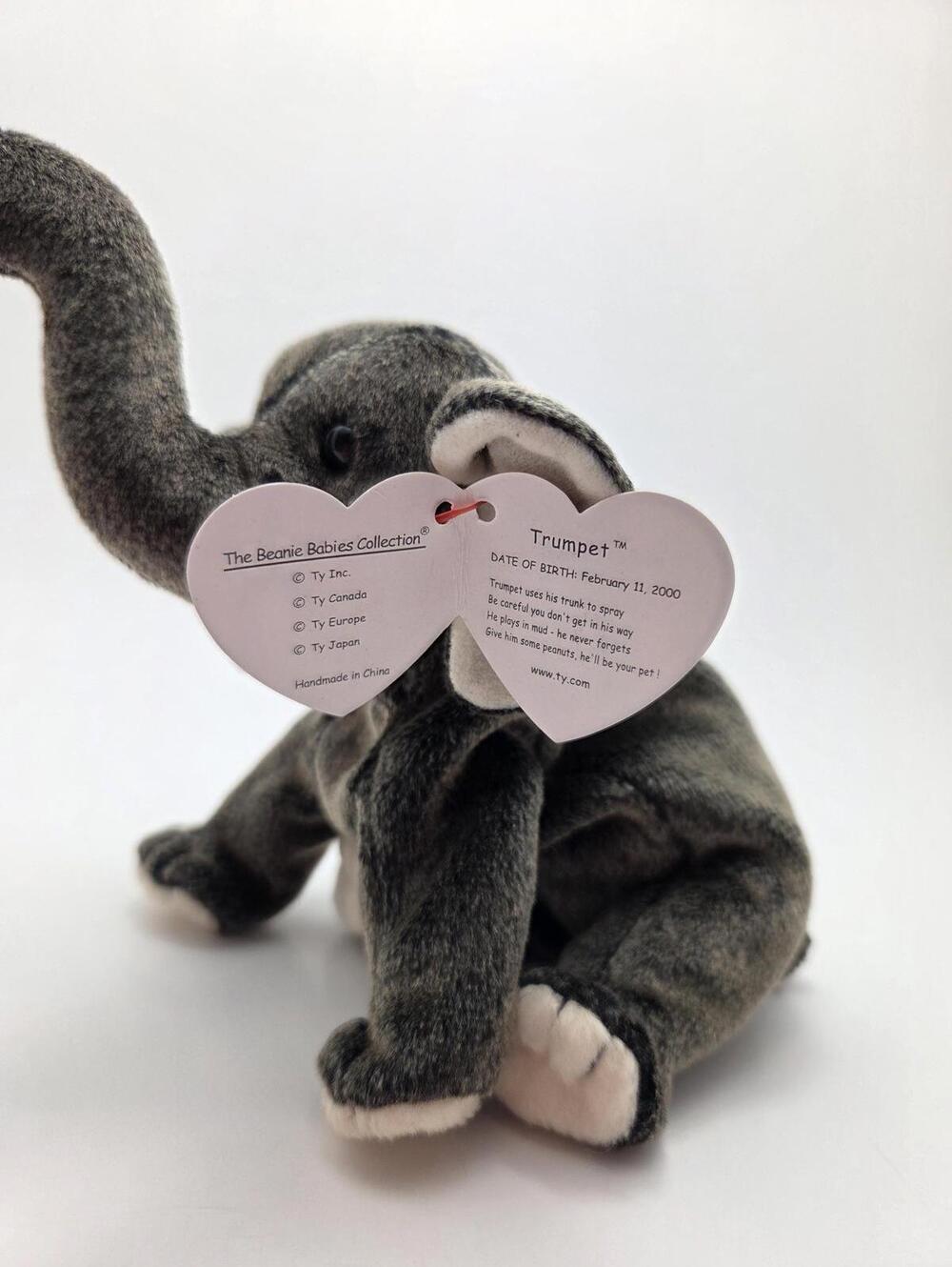 Ty Beanie Babies Trumpet the Elephant Stuffed Animal Plush - Picture 3 of 3